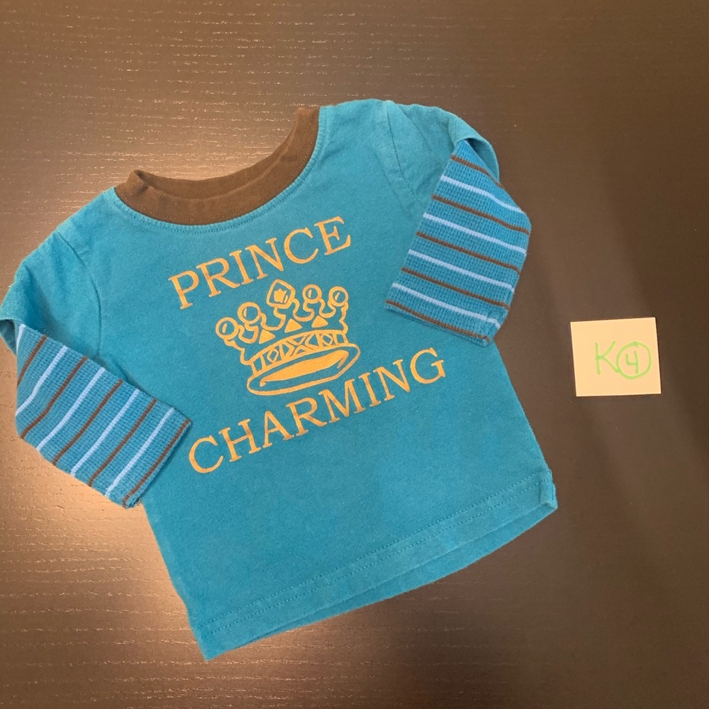 ⭐️5/$10.00⭐️- Blue 0-3m “Prince Charming” Long Sleeve Shirt